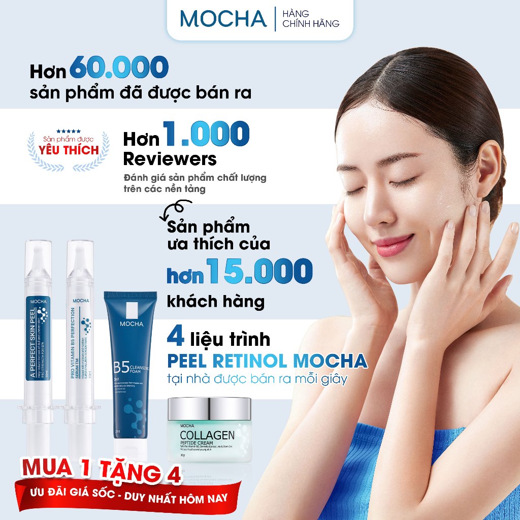 Combo Retinol Mix Peel Mocha chống nắng 10ml x 2