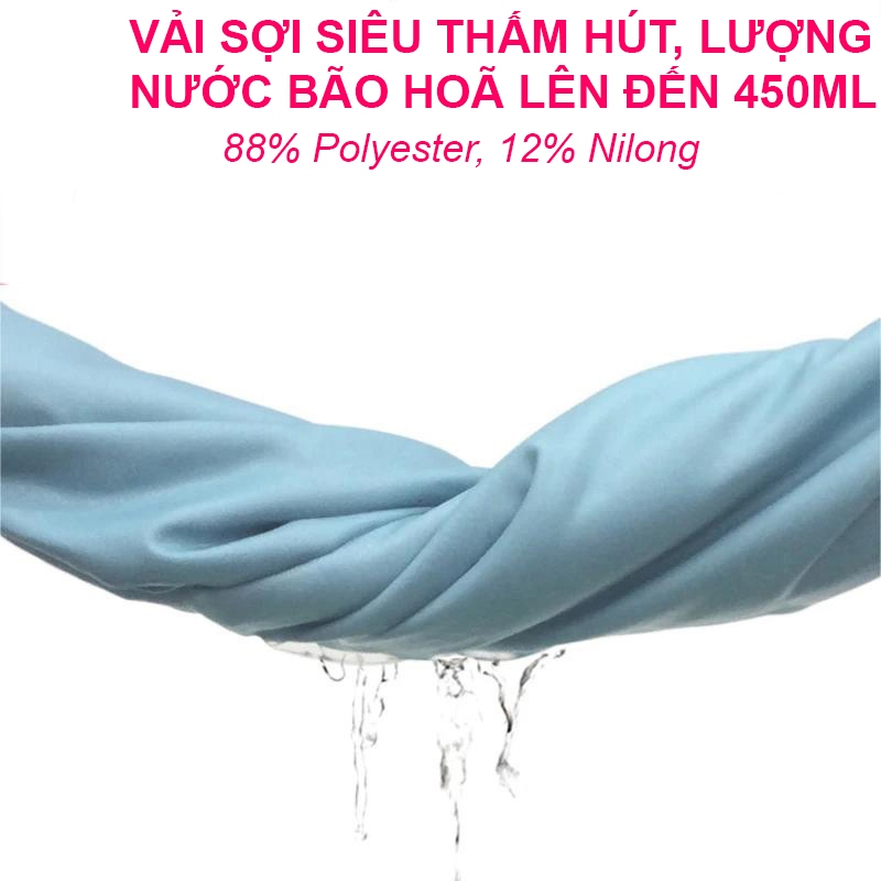 Áo choàng tắm người lớn có mũ vải sợi nhỏ thấm hút nhanh, đi bơi, đi du lịch SPORTY BT4
