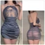 Váy Ngủ Lụa Phối Voan Sexy Xuyên Thấu Dây Rút Sườn Viền Nhún Gợi Cảm Quyến Rũ