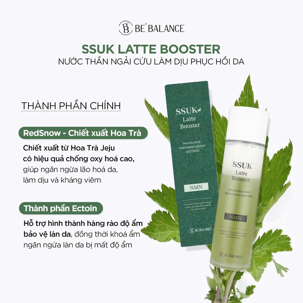 Ảnh Toner Nước Thần Đa Tầng Chiết Xuất Ngải Cứu Be'Balance SSUK LATTE BOOSTER giúp Da Trắng Khỏe 120ml 3