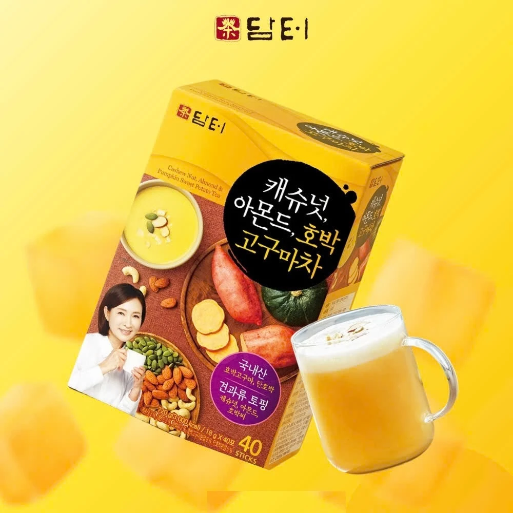 Bột Ngũ Cốc Khoai Lang, Hạnh Nhân, Bí Ngô Damtuh Hàn Quốc - Hộp 40 gói