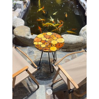 (BCF1) Bàn Cafe Lộc Mộc Epoxy Resin - Bàn cafe ngoài trời, kháng nước tuyệt đối, độ bền vĩnh cửu