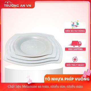 Đĩa phíp vuông màu trắng nhựa phíp melamine - Trường An VN