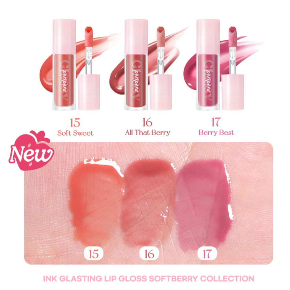 Ảnh Son Tint Bóng Peripera Ink Glasting Lip Gloss 4.5ml (Mới - Soft Berry) 3