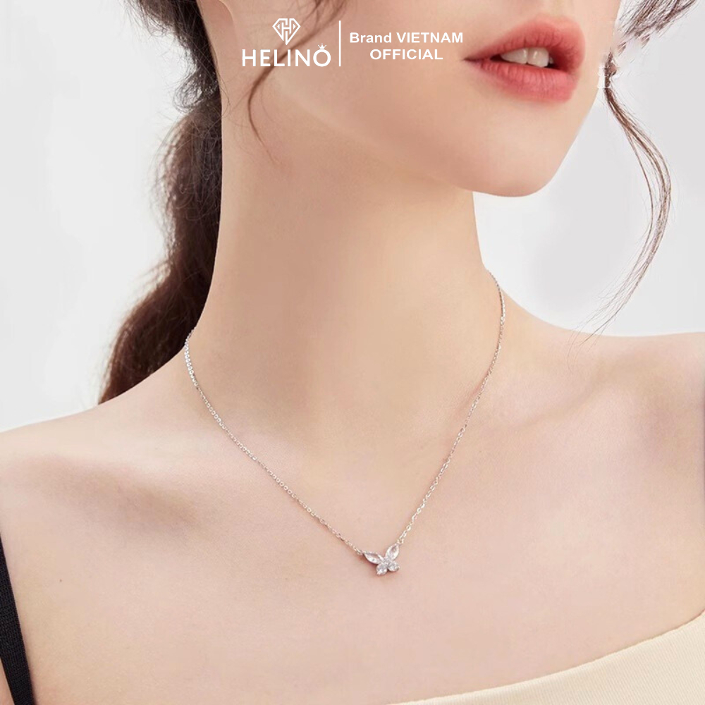 Ảnh Dây chuyền bạc nữ HELINO mặt hồ điệp đơn đính đá lấp lánh, nữ tính C63 2