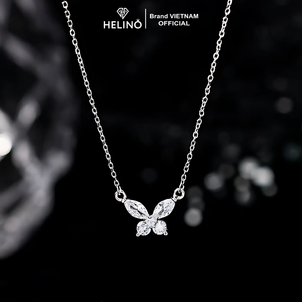 Ảnh Dây chuyền bạc nữ HELINO mặt hồ điệp đơn đính đá lấp lánh, nữ tính C63 4