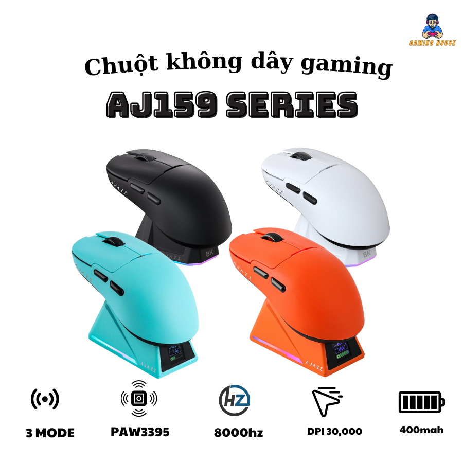Chuột gaming AJAZZ AJ159 màu trắng