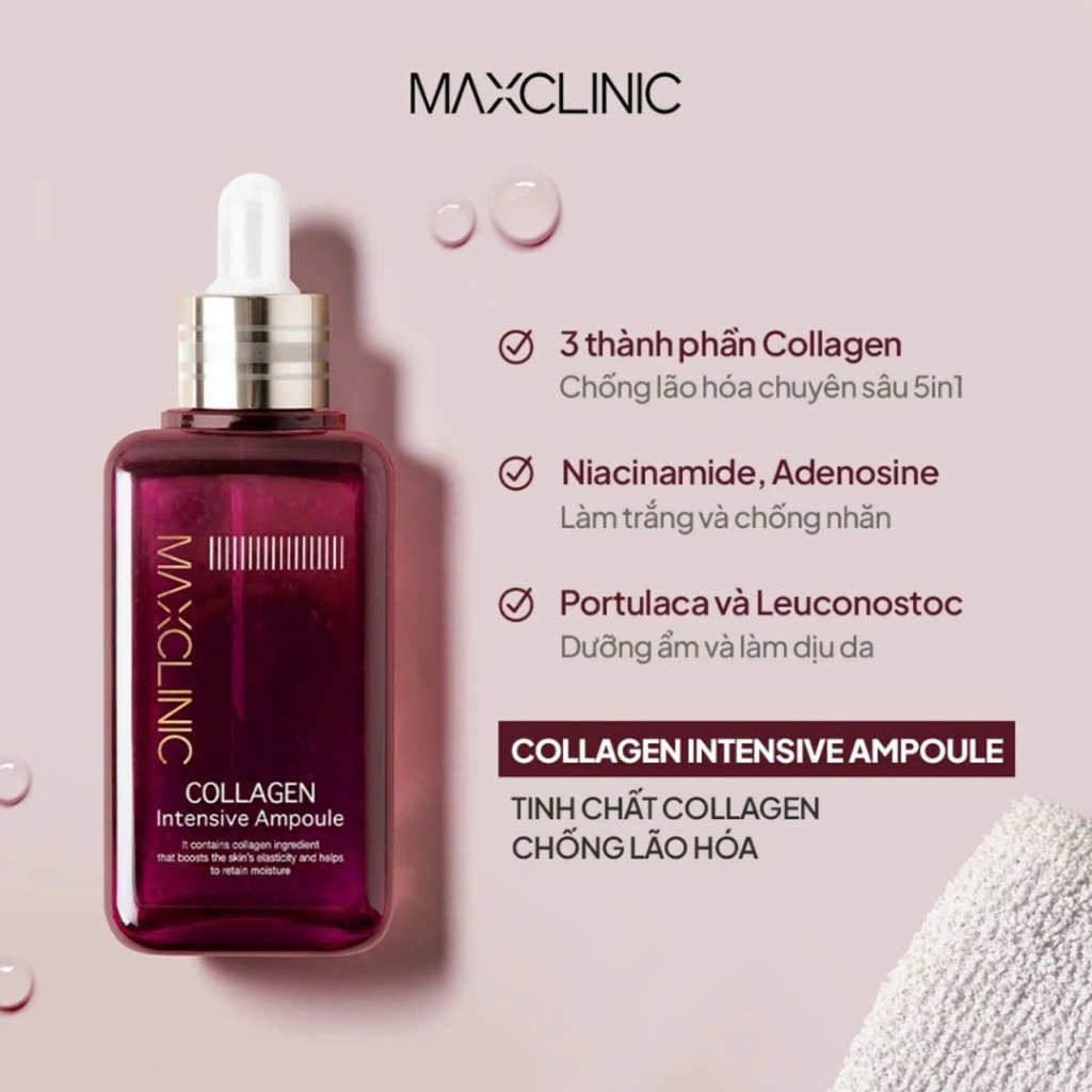 Serum Chống Lão Hóa, Hạn Chế Nhăn Chống Nắng Dưỡng Ẩm Phục Hồi Da Maxclinic Ampoule 100ml