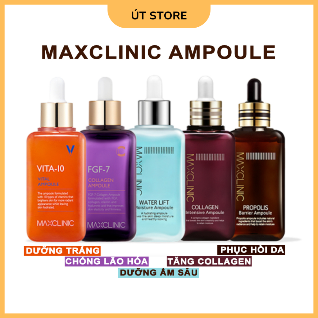 Serum Chống Lão Hóa, Hạn Chế Nhăn Chống Nắng Dưỡng Ẩm Phục Hồi Da Maxclinic Ampoule 100ml