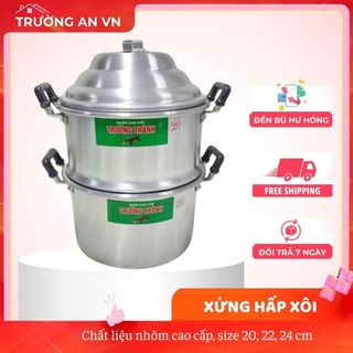 Chõ hấp đồ xôi nhôm size 20, 22, 24 cm chõ đồ, xửng hấp xôi 1, 2, 3 cân gạo - Trường An VN
