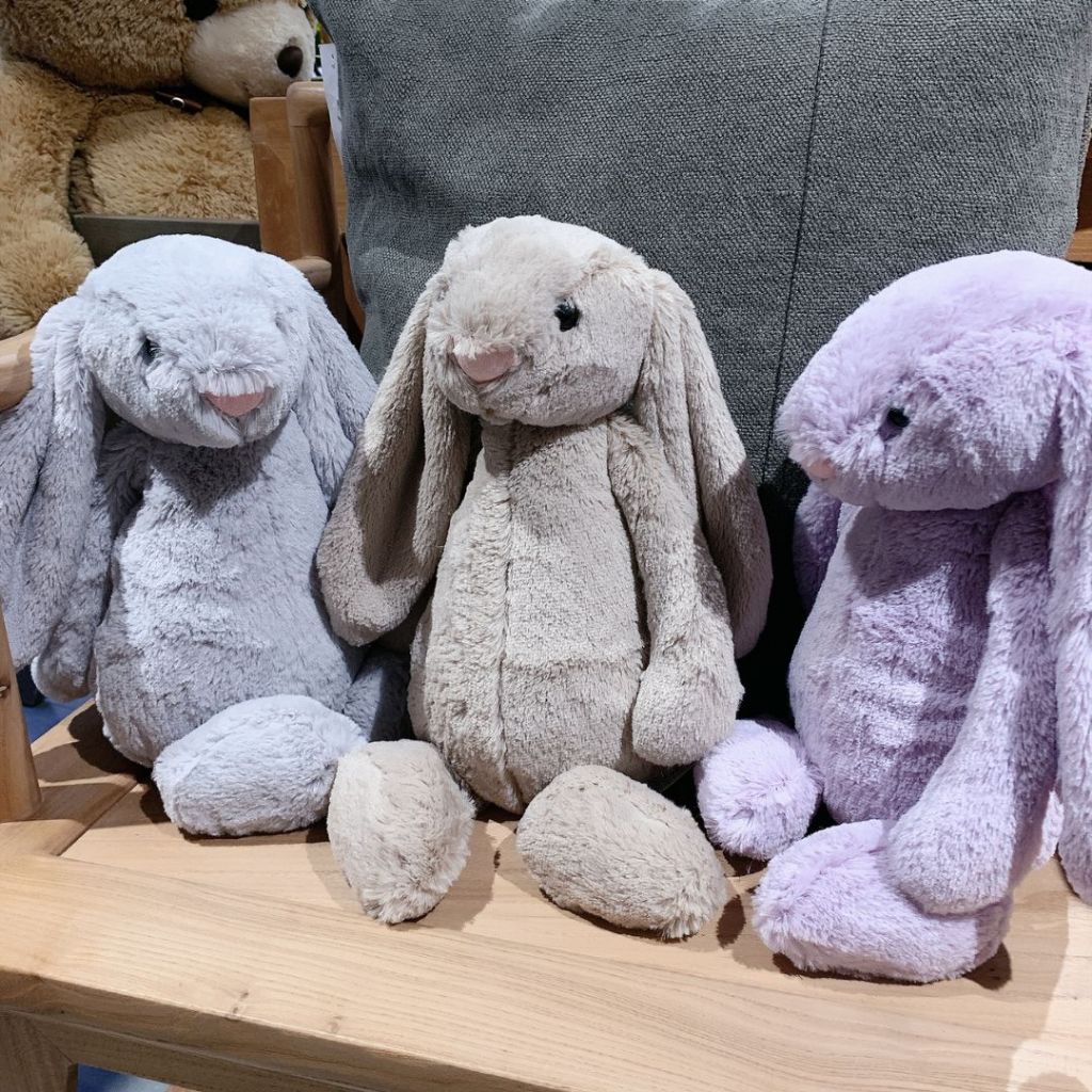 Gấu Bông Thỏ JellyCat Tai Dài Lông Thỏ Mềm Mại, Thú Nhồi Bông Thỏ Làm Gấu Ôm Ngủ, Quà Tặng Sinh Nhật Cho Bé