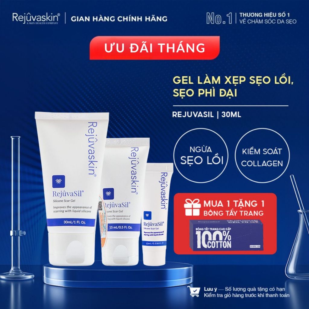 Ảnh Gel ngăn ngừa sẹo và làm xẹp sẹo lồi, sẹo phì đại Rejuvaskin Rejuvasil 1