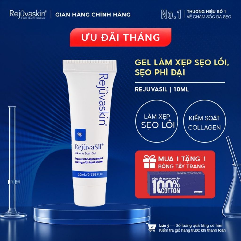 Ảnh Gel ngăn ngừa sẹo và làm xẹp sẹo lồi, sẹo phì đại REJUVASKIN Rejuvasil 10ml 1