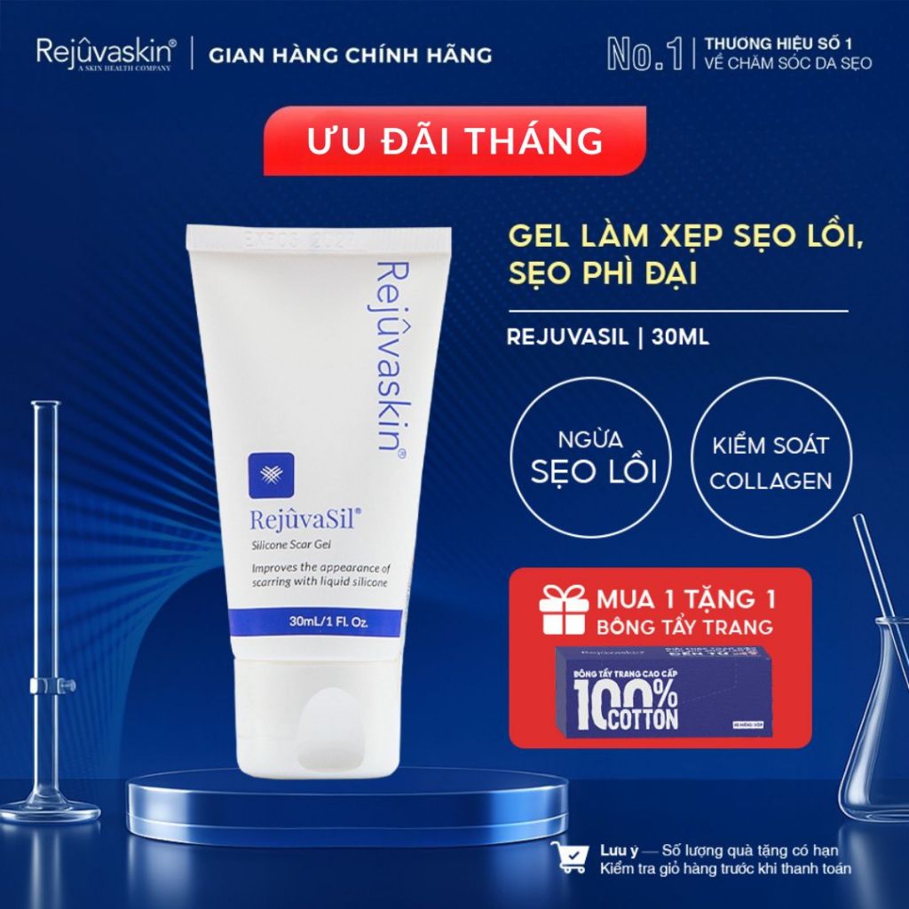 Review Gel Xóa Sẹo Lồi / Phì Đại REJUVASKIN Scar Rejuvasil 30ml Hiệu Quả