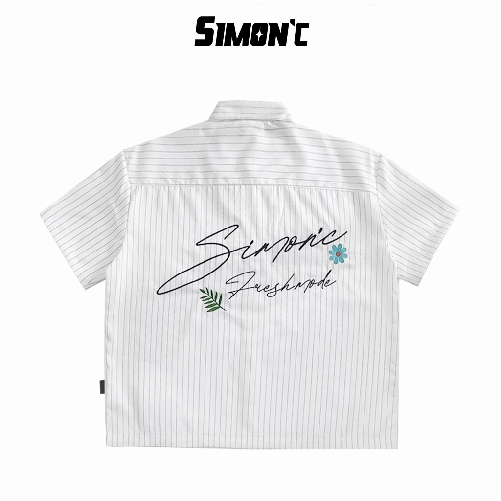Áo Sơ Mi Boxy Thêu Nổi Sticker Simon'c Fresh Mode - Trắng Vải Tuytsi ...