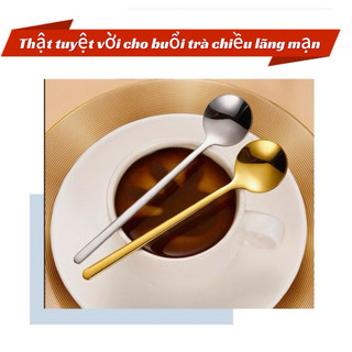 Inox 304 Combo 2/5 Chiếc Thìa Nhỏ 15cm Miệng Tròn Dày Đẹp Thìa Cà Phê-Muỗng Ăn Bánh Kem Chè