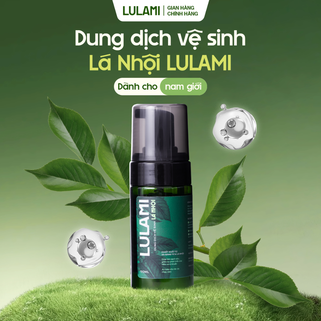 Dung dịch vệ sinh nam giới Lá Nhội LULAMI Sạch sâu và Thơm lâu Dạng bọt - Dung tích 110ml
