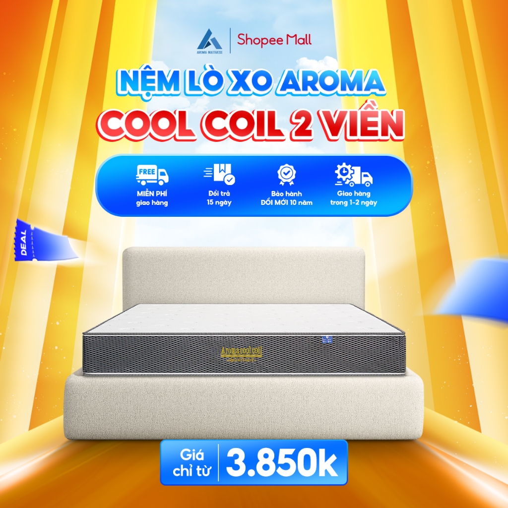 Ảnh Nệm Lò Xo Túi Độc Lập Aroma Cool Coil 2 Viền, Chính Hãng, Bảo Hành 10 Năm 1