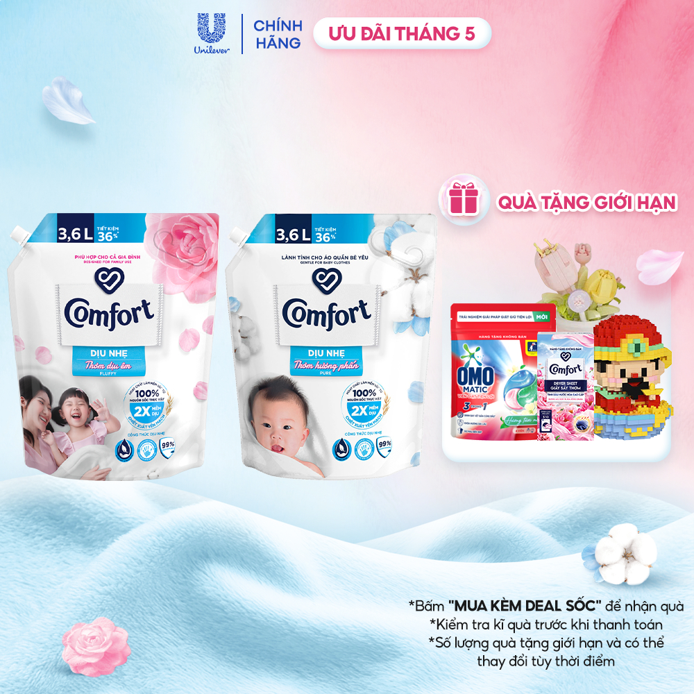 Ảnh Nước Xả Vải Comfort Dịu Nhẹ Túi 3,6L 1