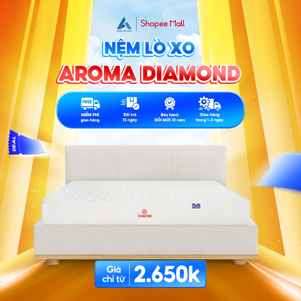 Ảnh Nệm Lò Xo Liên Kết Aroma Diamond, Nâng Đỡ Cơ Thể Hoàn Hảo, Chính Hãng, Bảo Hành 5 năm 1