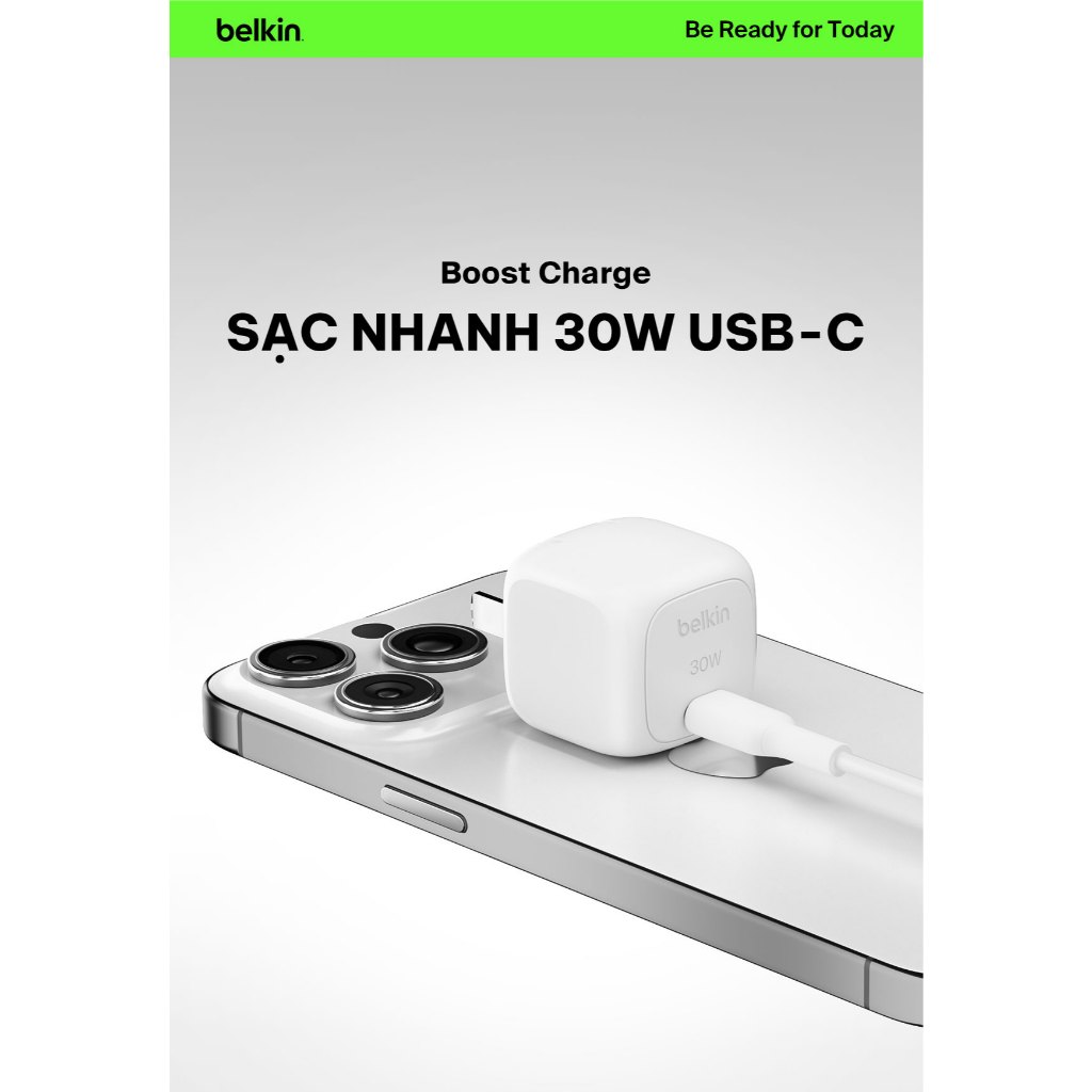 Ảnh Củ sạc nhanh 30W Belkin PD PPS Cubic Wall Charger | Sạc nhanh, Nhỏ Gọn, An toàn cao, Công nghệ mới 1