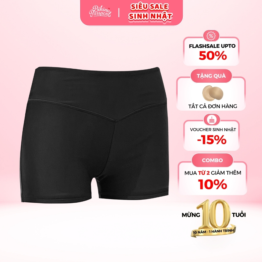 Review Quần Bơi Nữ BIKINI PASSPORT Cạp Cao Kín Đáo BS1005_BL | Tôn Dáng & Thoải Mái