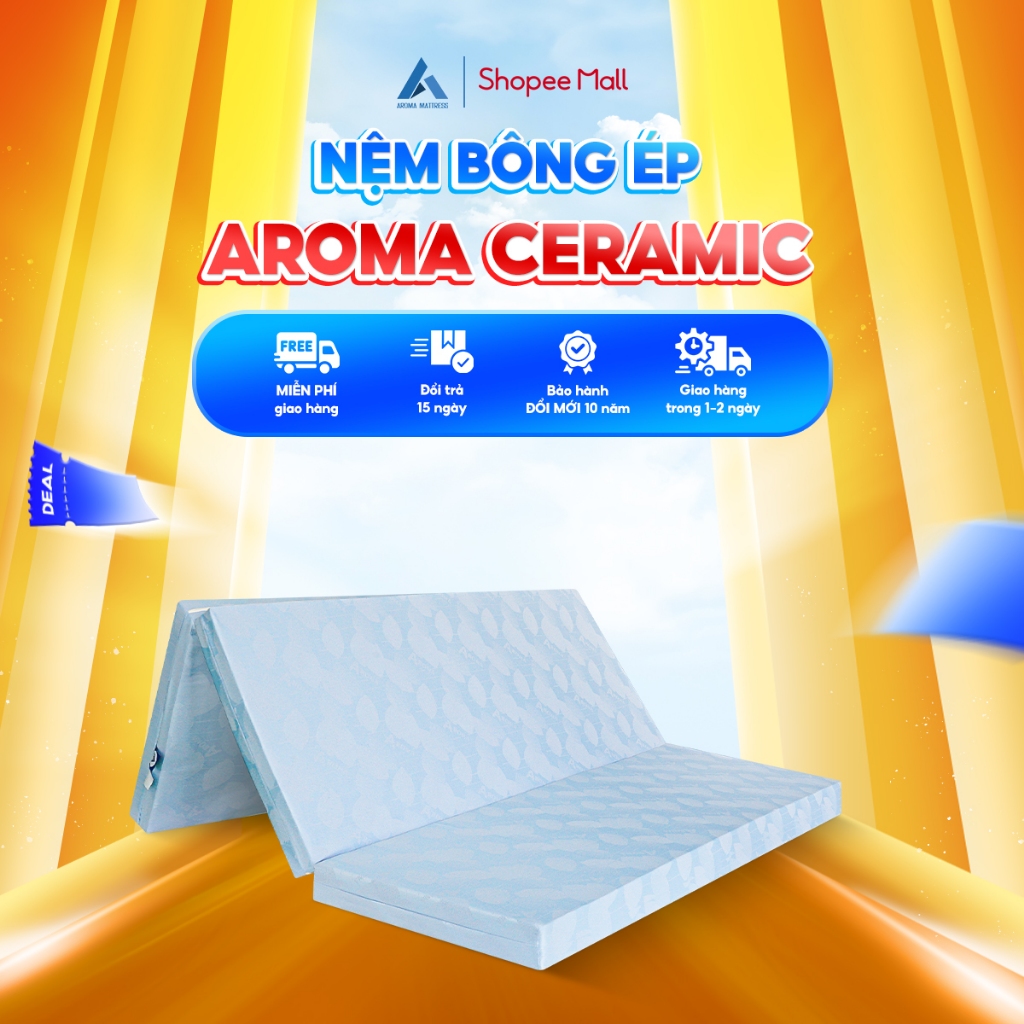Review Nệm Bông Ép Gấp 3 Aroma Ceramic Siêu Cứng, Bảo Vệ Cột Sống
