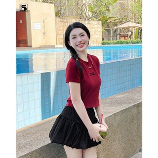 Chân váy dáng bom, cạp chun co giãn phối nơ xinh xắn Twenty.5- 6669