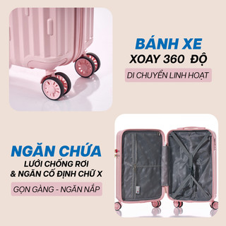 Vali Kéo MIAvn Larita CharmX - Size 20 inch, Nhựa PC/ABS Cứng Cáp Bền Bỉ, Phối Charmx Cá Tính, Mới Tại VN