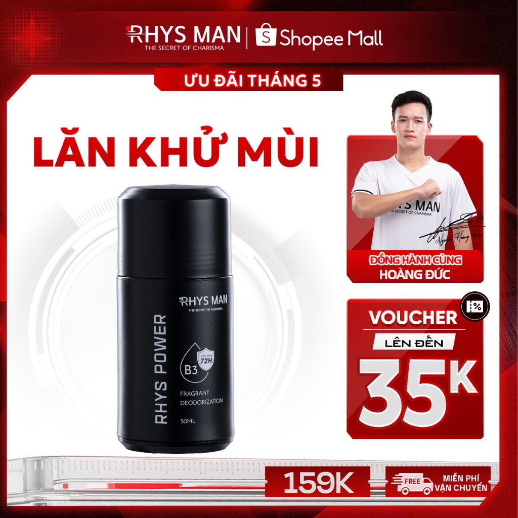 Ảnh Lăn khử mùi RHYS MAN khử mùi kiểm soát mồ hôi Rhys Power 50ml 1