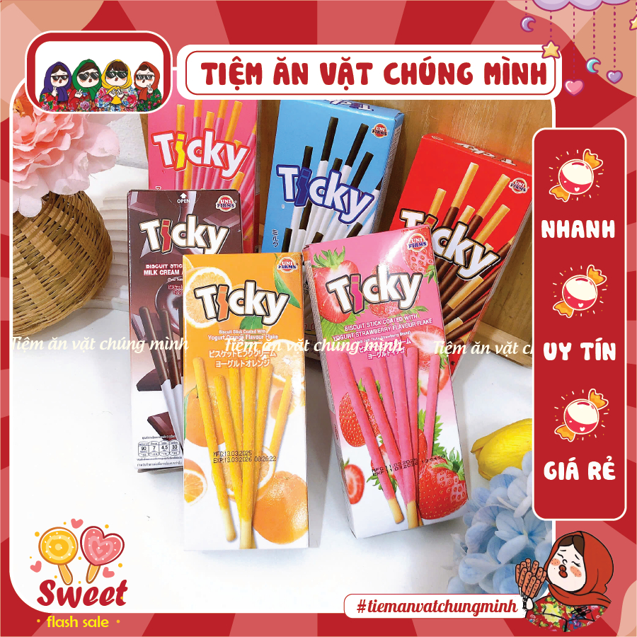 [COMBO 10 HỘP] Bánh Que Ticky Socola Sữa Thái Lan (hộp 20G/ 6que), Bánh ...