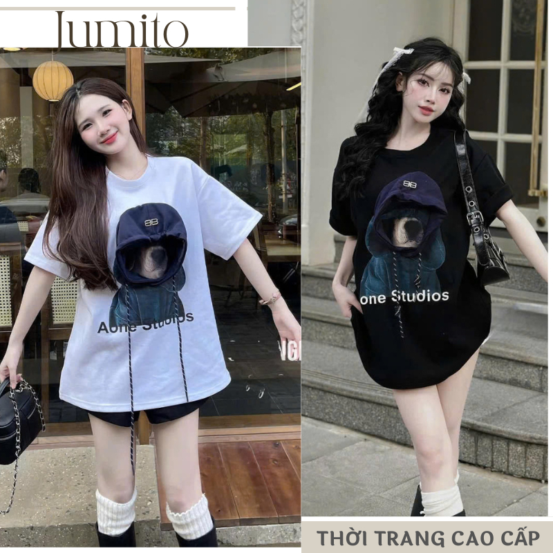 Áo thun nữ form rộng tay ngắn cổ tròn in hình thời trang, áo cộc tay nữ phong cách hàn quốc cá tính dễ mặc Hcom25183