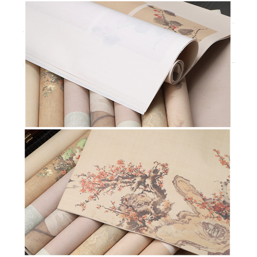 Giấy Xuyến Chỉ Khổ Lớn Viết Tác Phẩm Thư Pháp Bán Sinh Bán Thục Nhuộm Sáp Giấy Bồi Biểu Đóng Khung Loại Đẹp