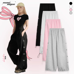 Quần nỉ ép thêu nơ MONÁ - NANA SWEATPANTS