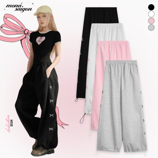 Quần nỉ ép thêu nơ MONÁ - NANA SWEATPANTS