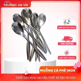 Combo 10 Muỗng Cafe Inox Cao Cấp Muỗng Sữa Chua – Thìa Trơn Dày Đẹp – Trường An VN