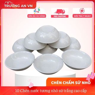 [Gốm sứ giá lẻ] 10 Chén nước tương nhỏ sứ trắng cao cấp - Trường An VN