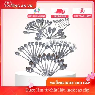 [Combo 10c] Muỗng Inox 304 Ăn Cơm – Thìa Phở, Thìa Súp Cao Cấp – Trường An VN
