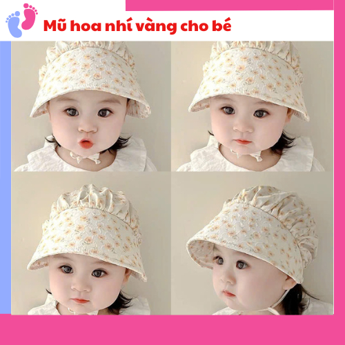 Mũ Cô Gái Hà Lan Hoa Nhí Cho Bé Gái 0-2 Tuổi Dễ Thương Công Chúa Ngọt Ngào Vành Chống Nắng Bé Gái Mũ Chui Đầu saubabi