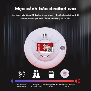 Chuông báo cháy cảm biến khói không dây ,chuông báo động báo khói tự động dùng pin độ nhạy cao,báo cháy độc lập