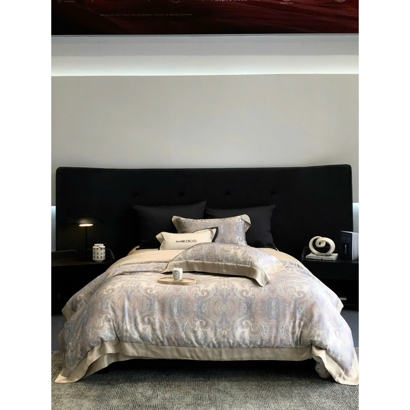 Bộ chăn ga gối Markcross tencel mềm mại MemMinbedding Luxury thiết kế đẳng cấp tone màu nổi bật - (L4989)(TỔNG HỢP 29)