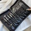 Bao da đựng cọ chuyên nghiệp đế gập đứng khuy cài cực xịn da không thấm TH beauty cosmetics