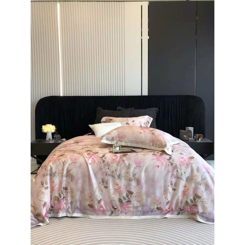 Bộ chăn ga gối tencel hoa 60s MemMinbedding Luxury họa tiết tuyệt đẹp thanh lịch trang nhã - (L4991)(Tổng Hợp 19)