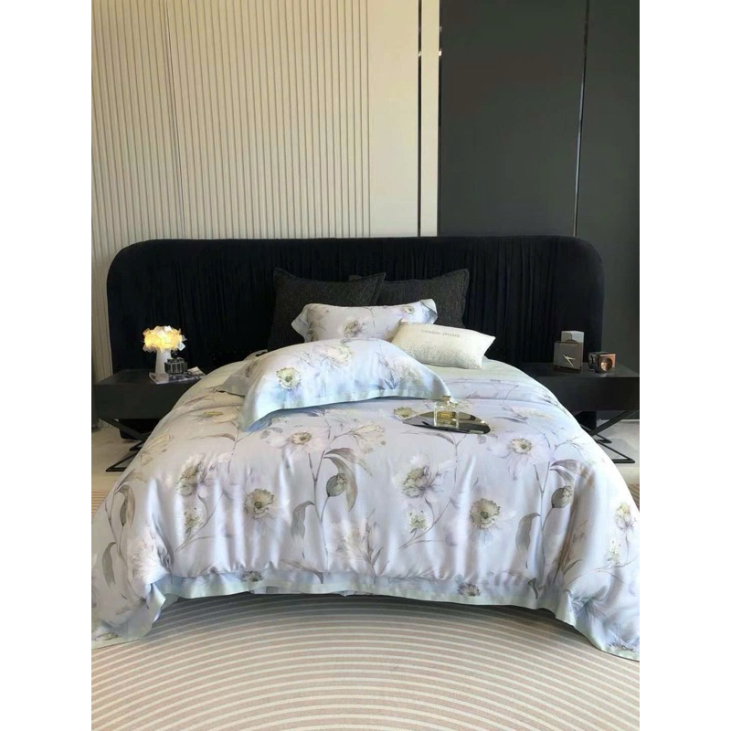Bộ chăn ga gối tencel hoa 60s MemMinbedding Luxury họa tiết tuyệt đẹp thanh lịch trang nhã - (L4991)(Tổng Hợp 19)