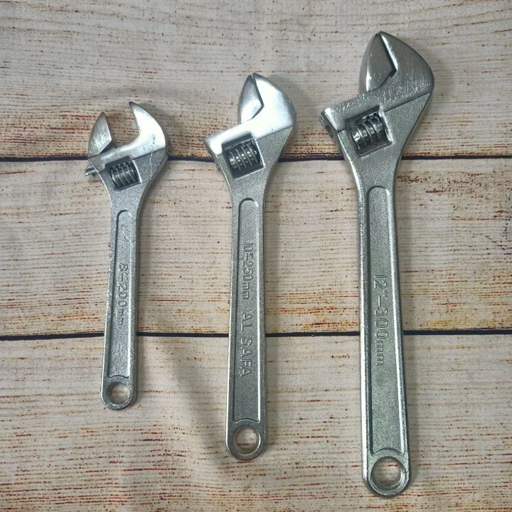 Mỏ lết thép trắng đủ size, mỏ lết 6-8-10-12 inch chất liệu thép không gỉ