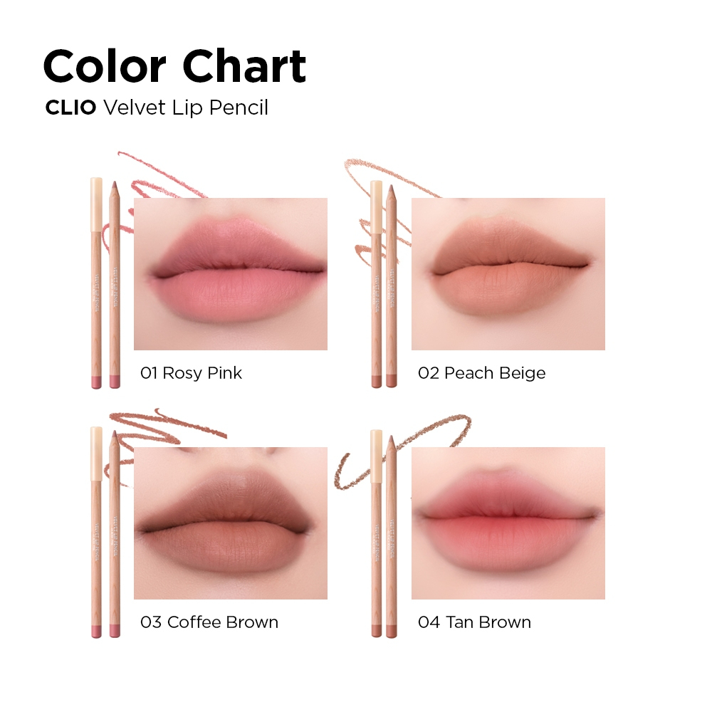 Bút Chì Kẻ Viền Môi Nhung Clio Velvet Lip Pencil 1.45g
