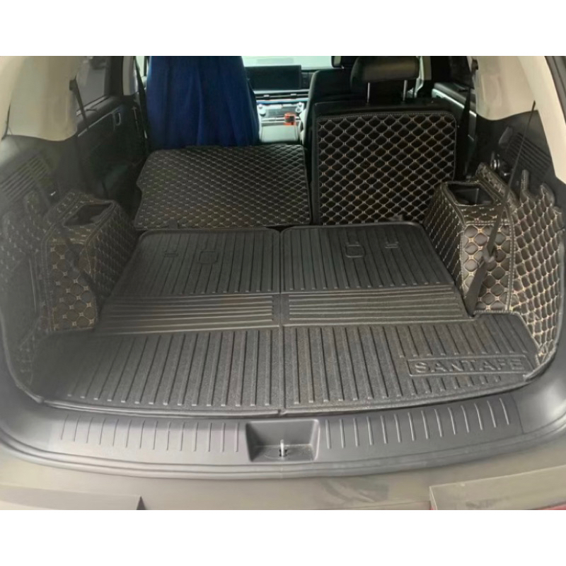 Lót cốp nhựa dẻo TPE xe Huyndai Santafe 2019-2025 hàng cao cấp