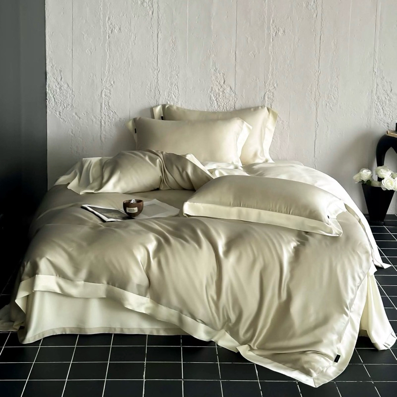 (TỔNG HỢP 11)Set Chăn Ga Gối  Tencel Cao Cấp Mềm Mại Tone Màu Trơn Sang Trọng Đường May Tinh Tế  - MemMinbedding Luxury