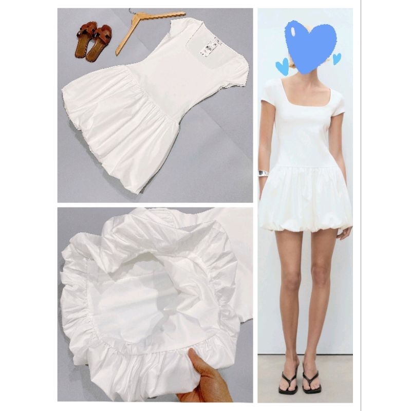 (Sale.BomoHouse) Đầm đi tiệc cổ vuông , chân váy bí phồng MNG* bigsize - dư xịn.