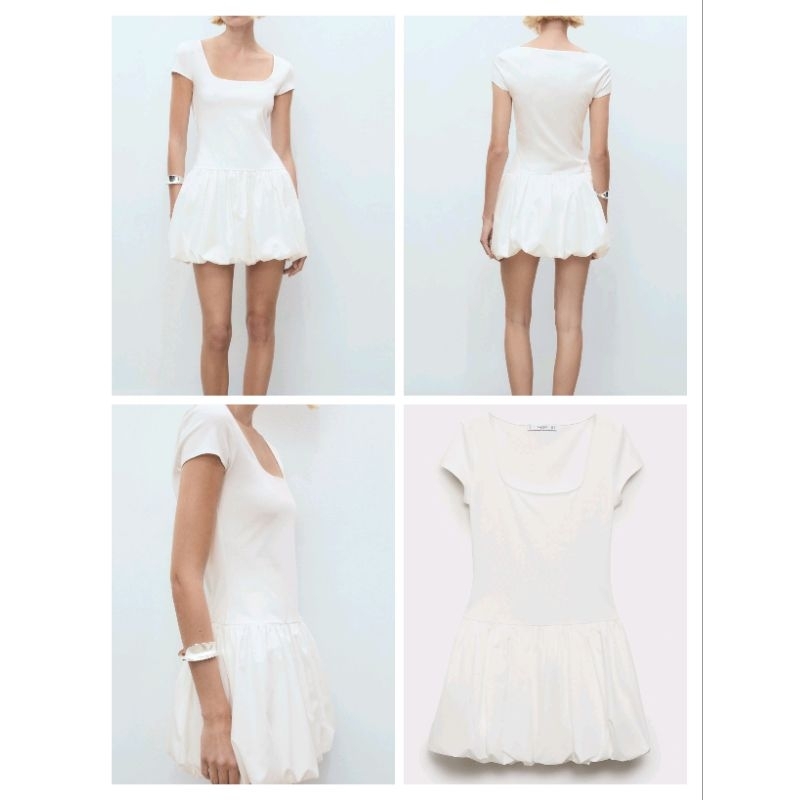 (Sale.BomoHouse) Đầm đi tiệc cổ vuông , chân váy bí phồng MNG* bigsize - dư xịn.